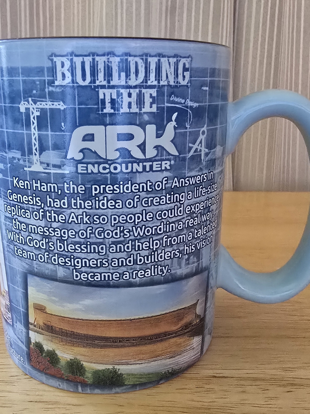 Ark & Co Light Blue 'Building the Ark' Ceramic Mug